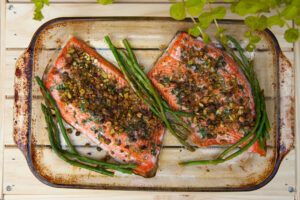 Salmão com Crosta de Pistache