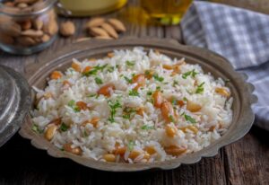 Arroz de Champanhe com Amêndoas